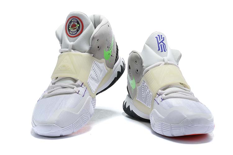 2020 Men Nike Kyrie Irving VI White Grey Green Blue Shoes - Click Image to Close